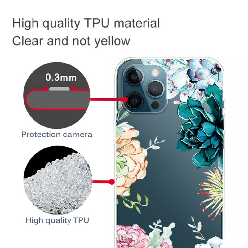 iPhone 13 Pro Max Cover Aquarell Blumen