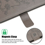 iPhone 13 Mini Hülle Schmetterlinge und Blumen mit Riemen