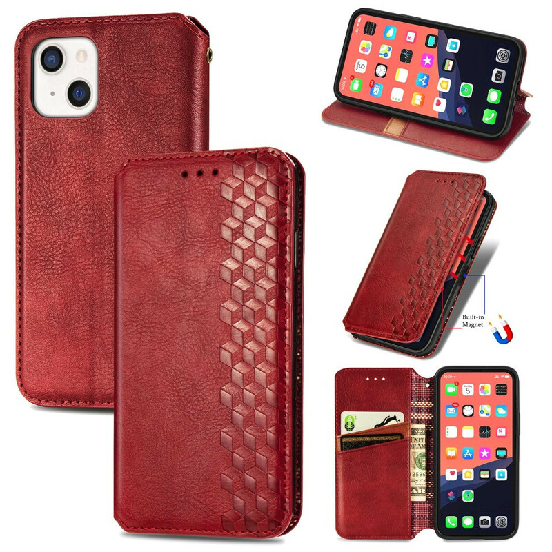 Flip Cover iPhone 13 Mini Lederoptik Diamant