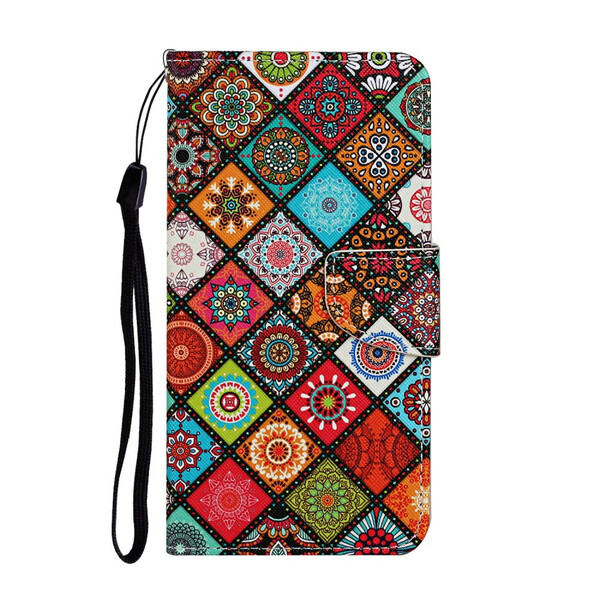 iPhone 13 Pro Patchwork Mandalas Hülle mit Lanyard