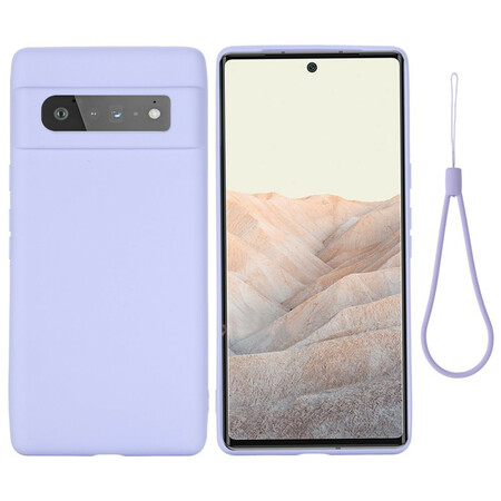 Google Pixel 6 Pro Liquides Silikon Cover Mit Lanyard
