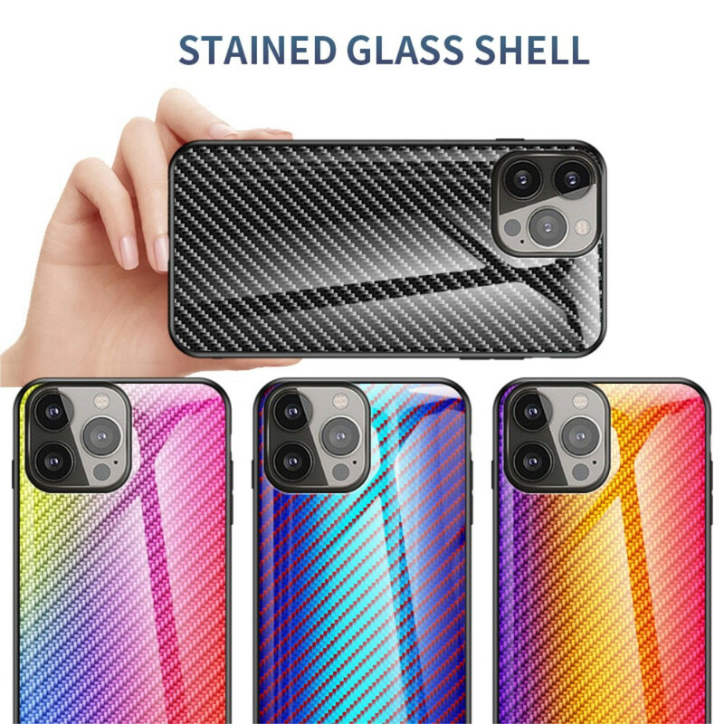 iPhone 13 Pro Cover Gehärtetes Glas Kohlefaser