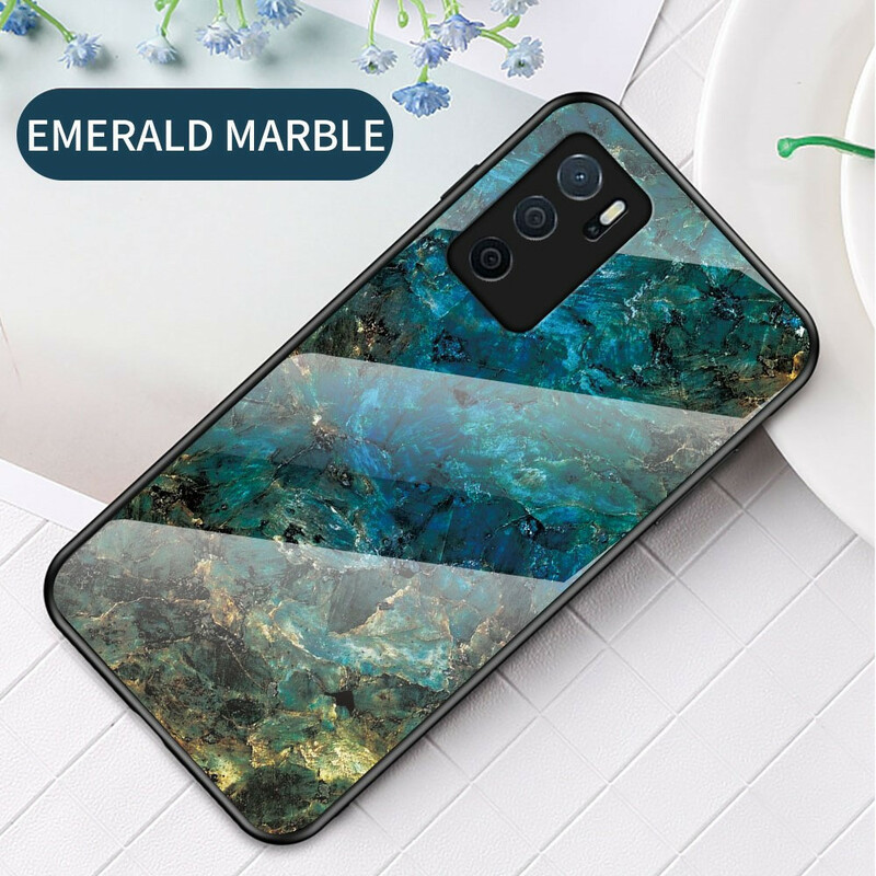 Cover Oppo A16 / A16s Gehärtetes Glas Marble Colors