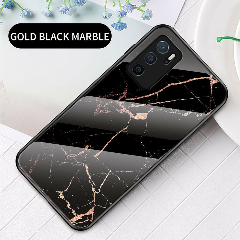 Cover Oppo A16 / A16s Gehärtetes Glas Marble Colors