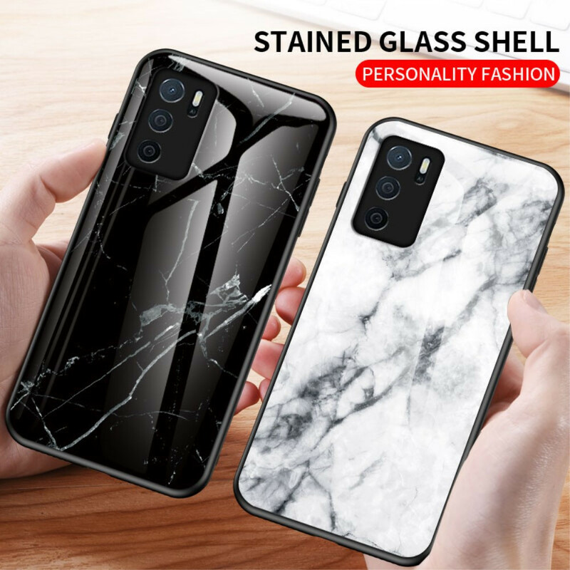 Cover Oppo A16 / A16s Gehärtetes Glas Marble Colors