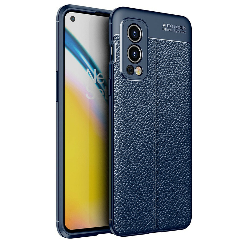 Cover OnePlus Nord 2 5G Litschi-Leder-Effekt Double Line