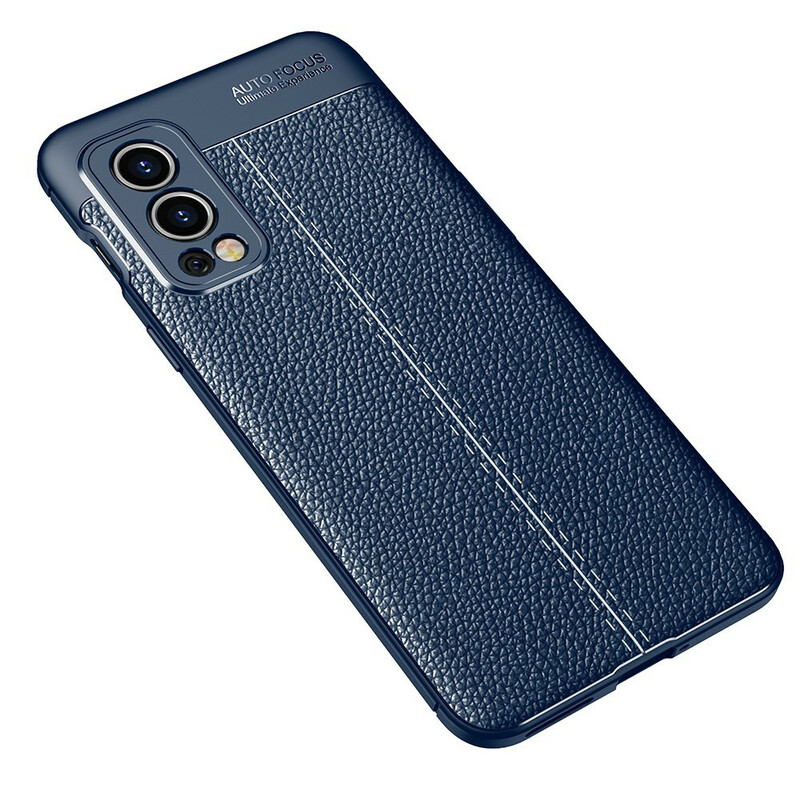 Cover OnePlus Nord 2 5G Litschi-Leder-Effekt Double Line