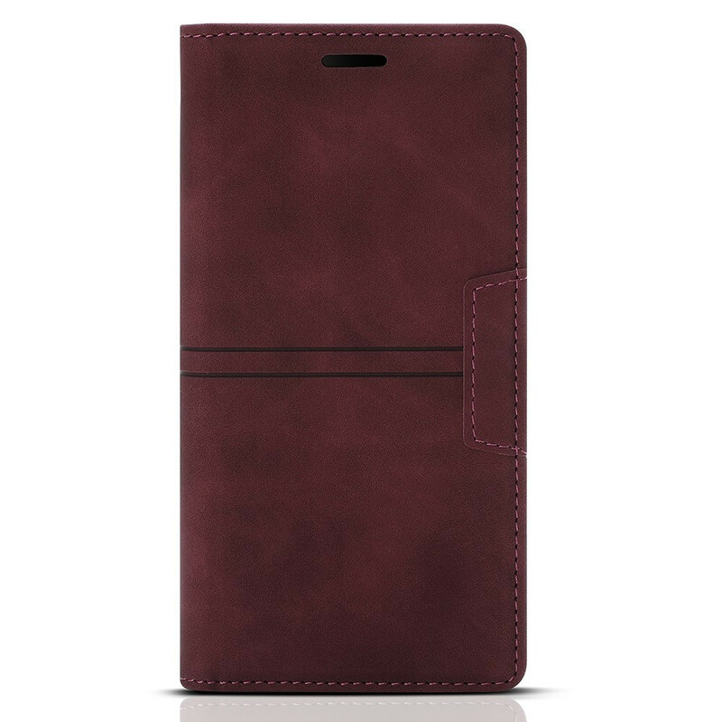 Flip Cover iPhone 13 Style Leder Naht Magnetverschluss