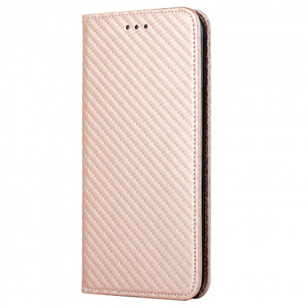 Flip Cover iPhone 13 Kohlefaser mit Riemen