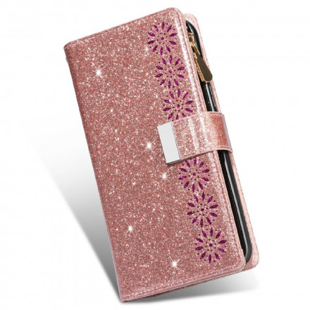 iPhone 13 Glitter Zip Wallet Hülle