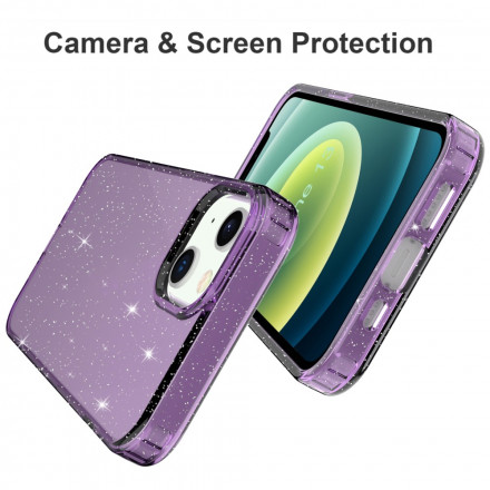 Transparentes iPhone 13 Cover Glitter Design