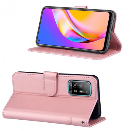 Oppo A94 5G Geo Lederoptik Tasche mit Trageriemen