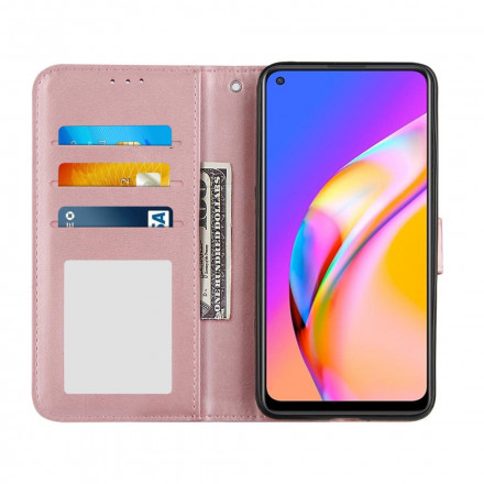 Oppo A94 5G Geo Lederoptik Tasche mit Trageriemen