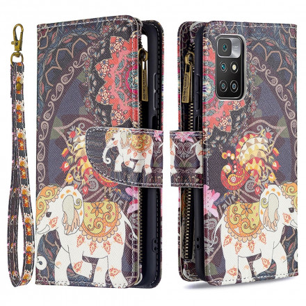 Xiaomi Redmi 10 Tasche mit Reißverschluss Elefant