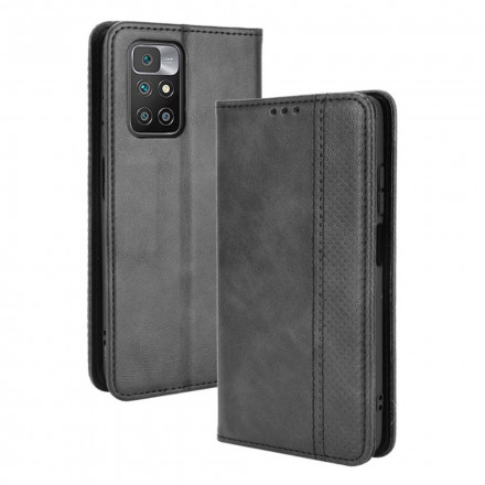 Flip Cover Xiaomi Redmi 10 Vintage-Leder-Effekt Stilisiert