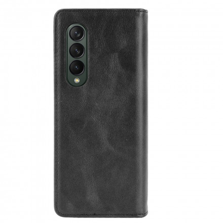 Flip Cover Samsung Galaxy Z Fold 3 5G Leder-Effekt Stilisiert