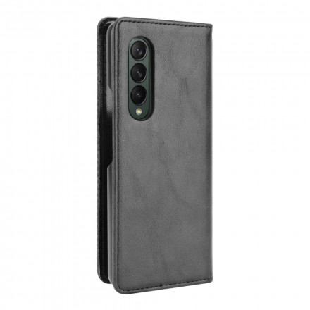 Flip Cover Samsung Galaxy Z Fold 3 5G Leder-Effekt Stilisiert