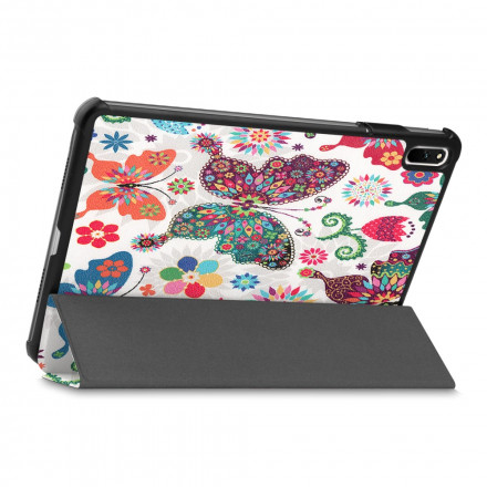 Smart Case Huawei MatePad 11 (2021) Retro Schmetterlinge und Blumen