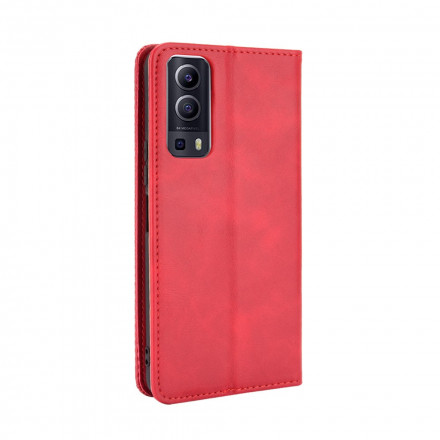 Flip Cover Vivo Y72 5G Vintage Styled Leather Effect