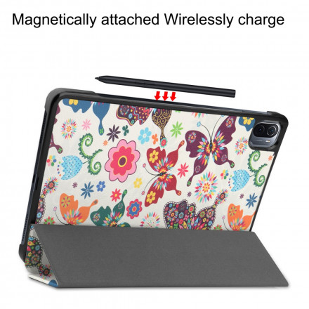 Smart Case Xiaomi Pad 5 Stifthalter Vintage-Blumen