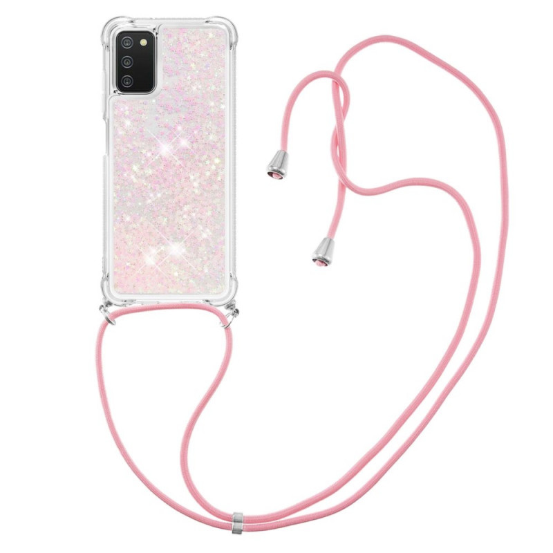 Samsung Galaxy A03s Glitter Cover mit Kordel