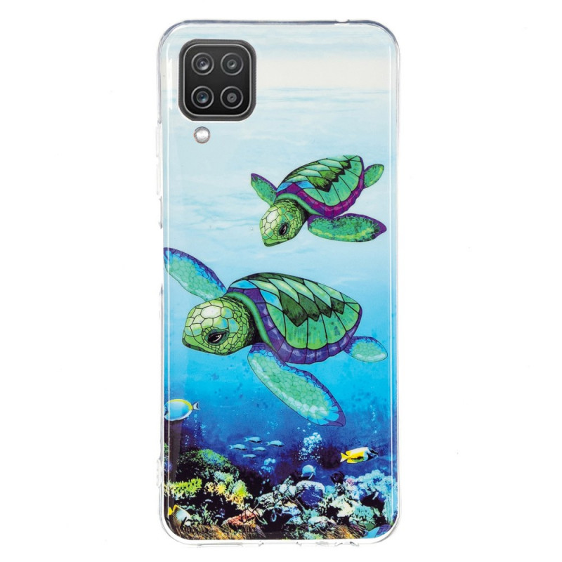Samsung Galaxy A12 / M12 Schildkröten Cover Fluoreszierend