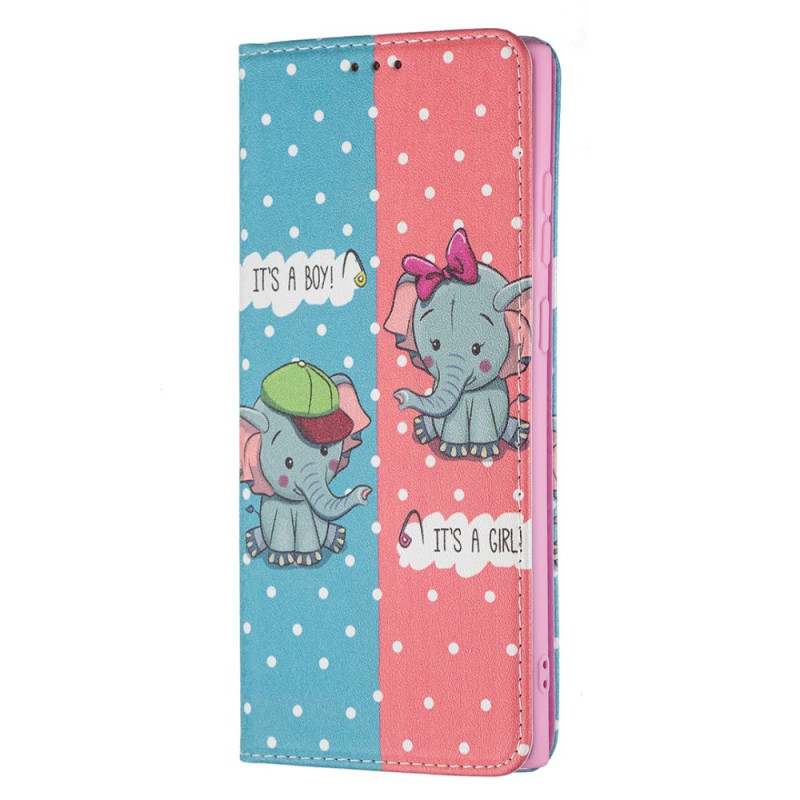 Flip Cover Samsung Galaxy S22 Ultra 5G Baby Elefanten