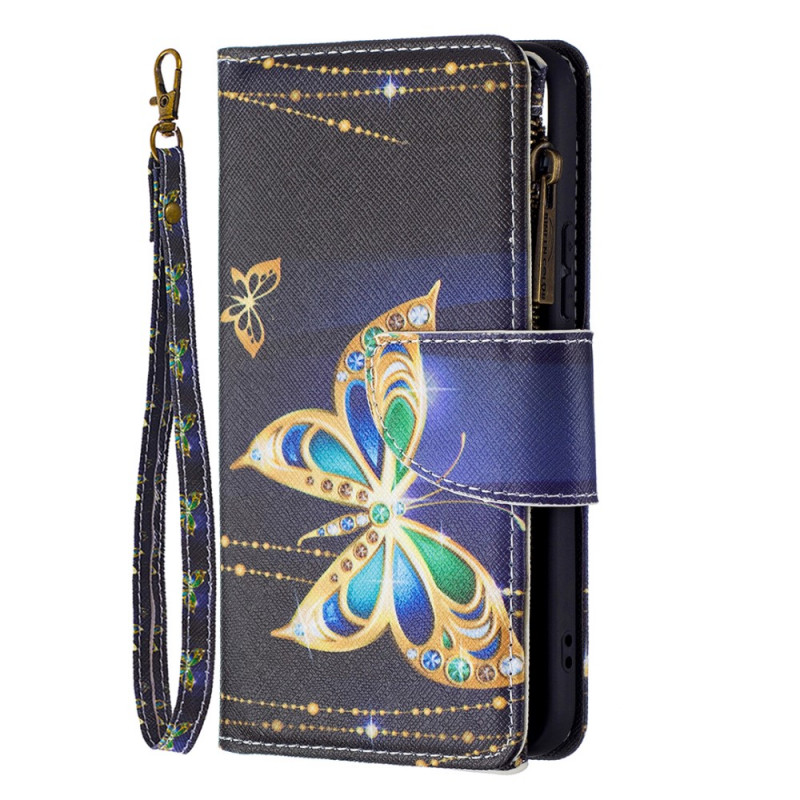 Samsung Galaxy S22 5G Tasche mit Reißverschluss Schmetterlinge