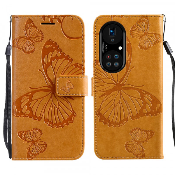 Huawei P50 Pro Hülle Riesige Schmetterlinge mit Riemen