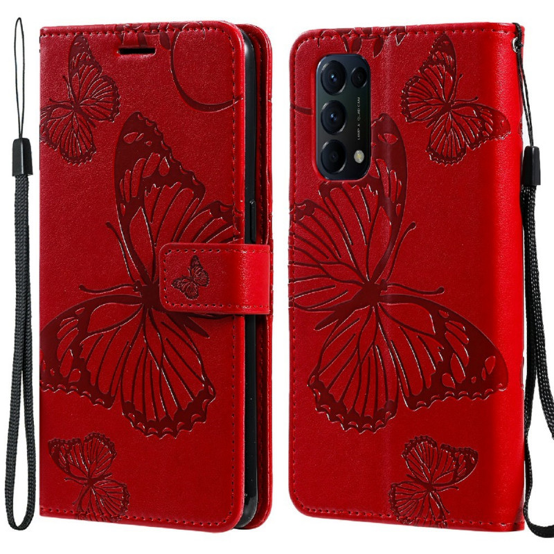 Oppo Find X3 Lite Riesige Schmetterlinge Tasche mit Riemen
