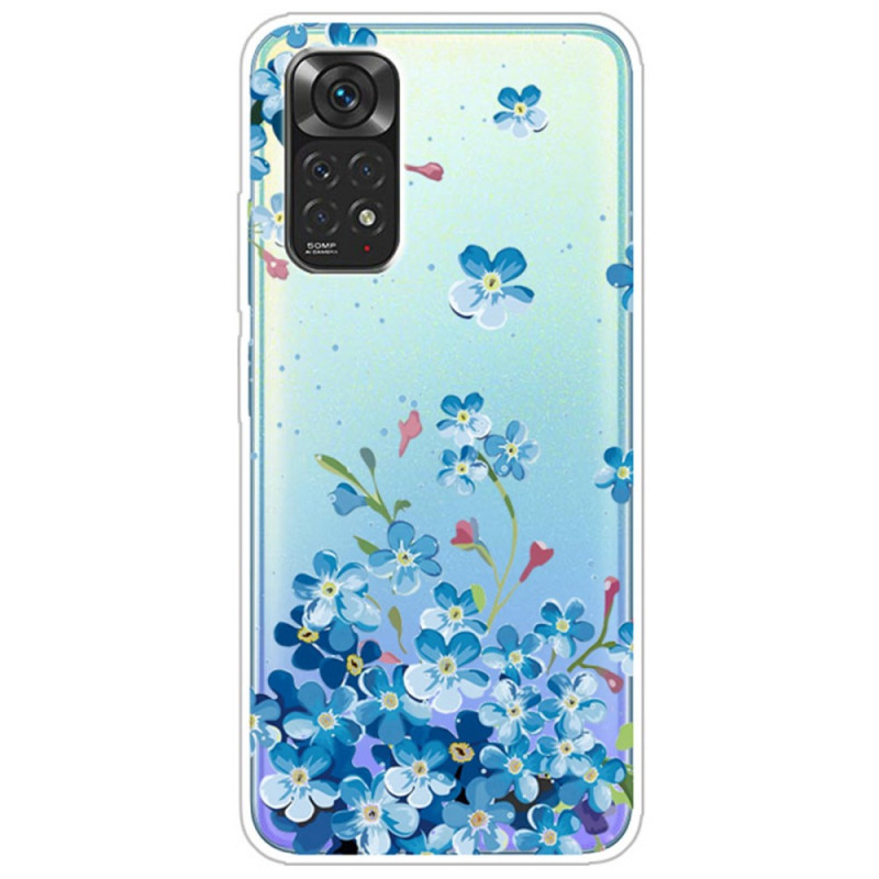 Xiaomi Redmi Note 11 / 11s Cover Blauer Blumenstrauß