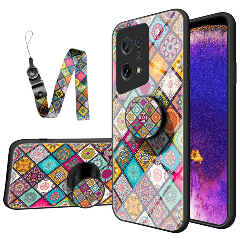 Oppo Find X5 Cover Magnetische Halterung Patchwork