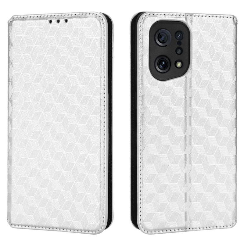 Flip Cover Oppo Find X5 Effet Cuir Diamant