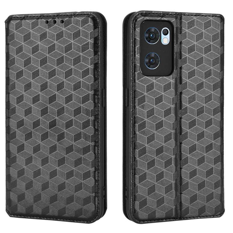 Flip Cover Oppo Find X5 Lite Leder-Effekt Diamant