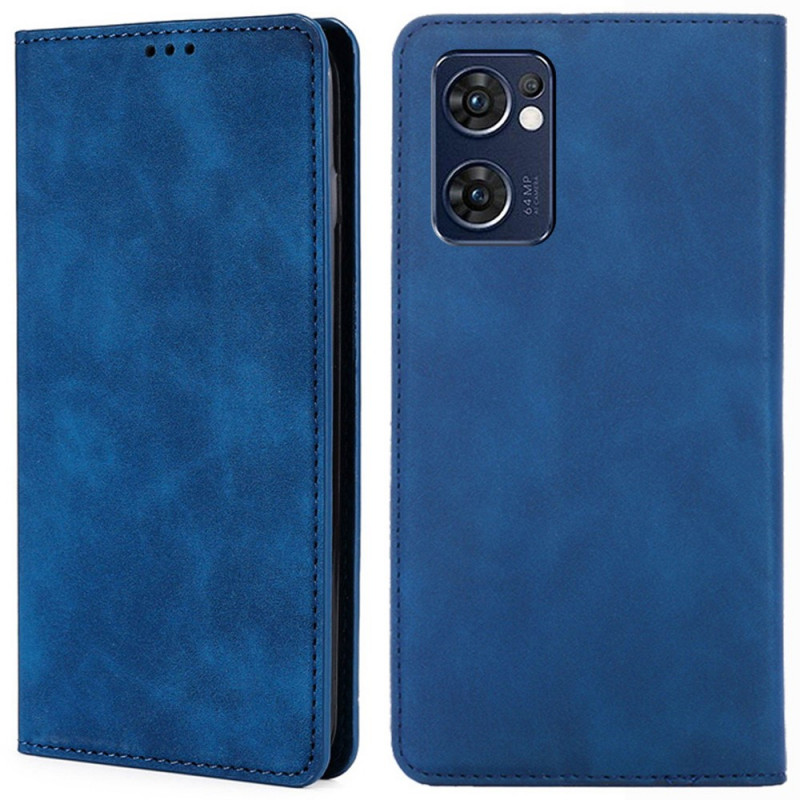 Flip Cover Oppo Find X5 Lite Skin-Touch Lederoptik