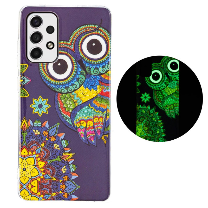 Samsung Galaxy A53 5G Cover Eule Mandala Fluoreszierend