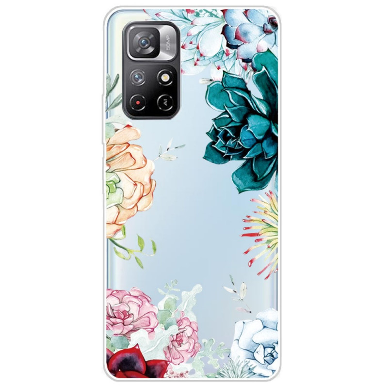 Xiaomi Redmi Note 11 Pro Plus 5G Transparent Aquarell Blumen Cover