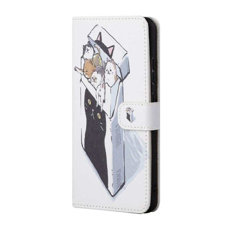 Samsung Galaxy M23 5G Tasche Katzen mit Riemen