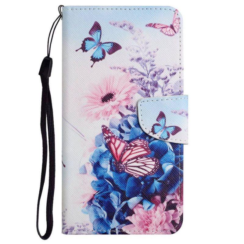 Tasche Poco X4 Pro 5G Fantasie Blume mit Riemen