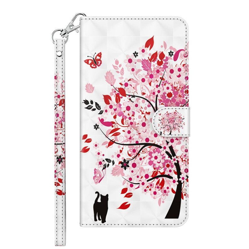 Xiaomi Redmi 10C Baum Rosa Tasche mit Riemen