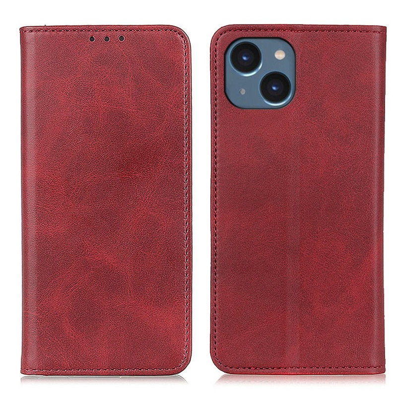 Flip Cover iPhone 14 Plus Leder Schlitz Matt