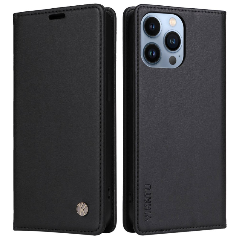 Flip Cover iPhone 13 Pro Style Cuir Rivet YIKATU