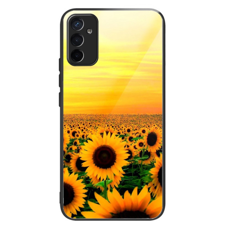 Samsung Galaxy M13 Hülle aus gehärtetem Glas Variation Sonnenblumen