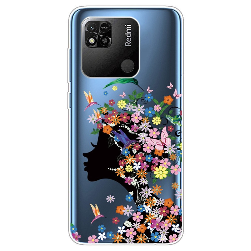 Xiaomi Redmi 10A Transparent Blumenkopf Cover