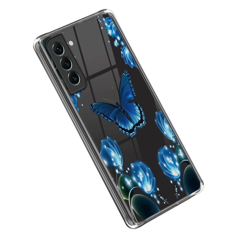 Samsung Galaxy S23 5G Cover Blaue Schmetterlinge