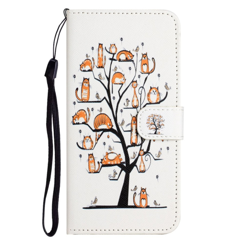 Samsung Galaxy S23 5G Hülle Katzen im Baum mit Lanyard