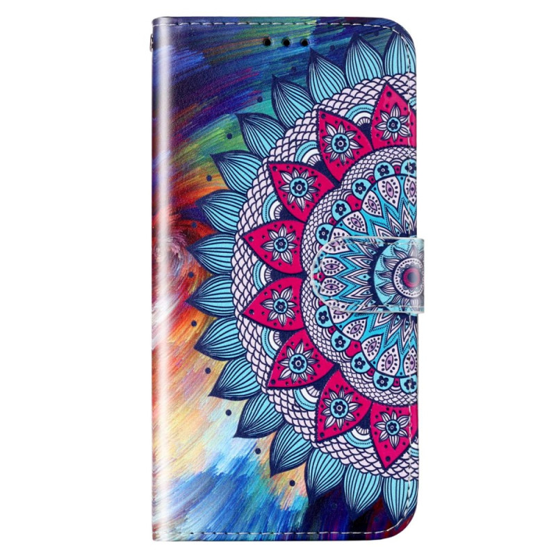 Samsung Galaxy S23 5G Mandala Bunte Tasche mit Riemen