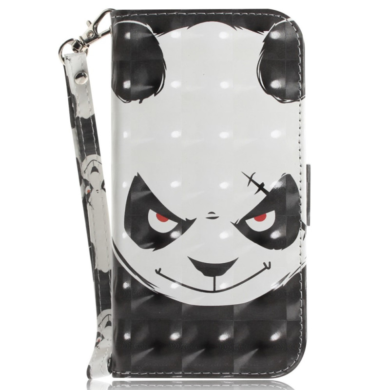Samsung Galaxy S23 Ultra 5G Angry Panda Tasche mit Trageriemen