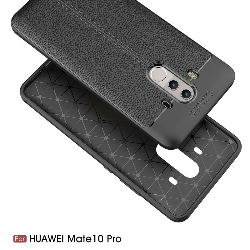 Huawei Mate 10 Pro Cover Lederoptik Litschi Double Line