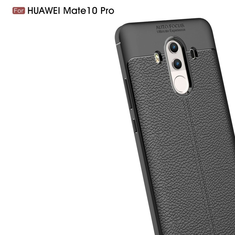 Huawei Mate 10 Pro Cover Lederoptik Litschi Double Line